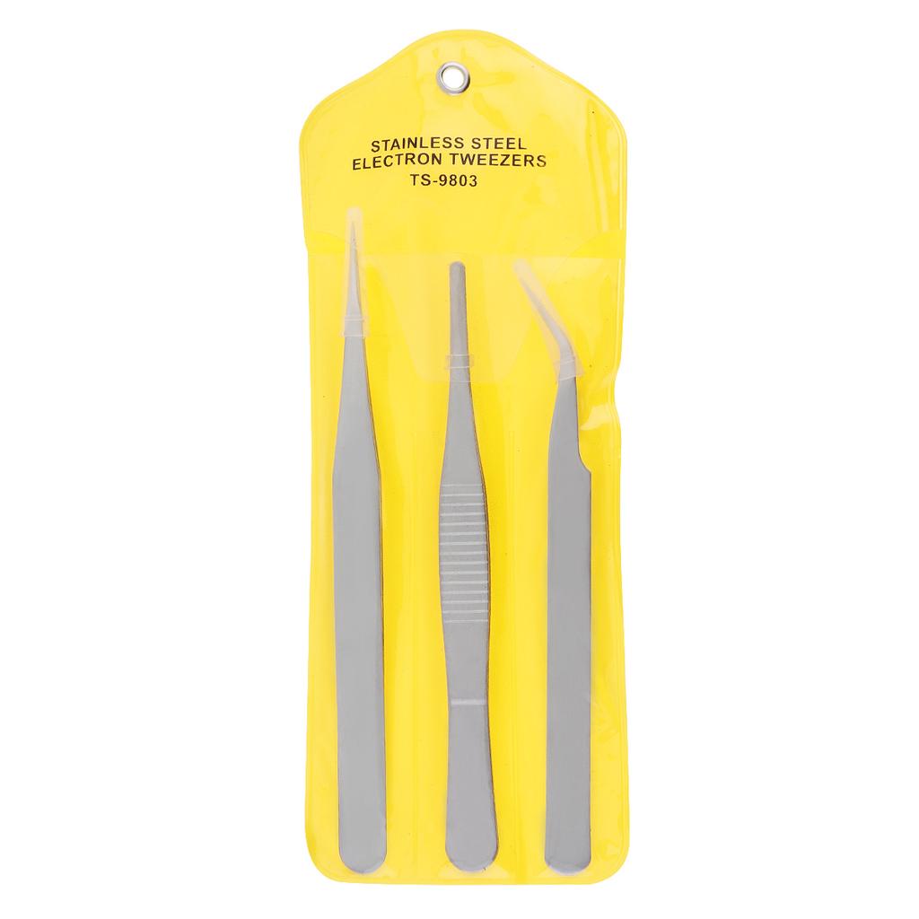 Stainless Steel Electronics Tweezer Set