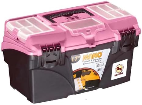 Mano Plastic Box with Internal Sliding Drawers Size 17 Pink